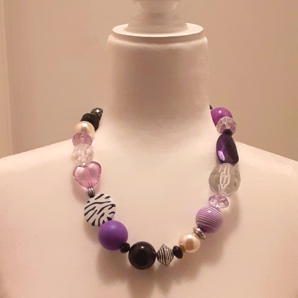 Beautiful Pink & Purple Statement Necklace